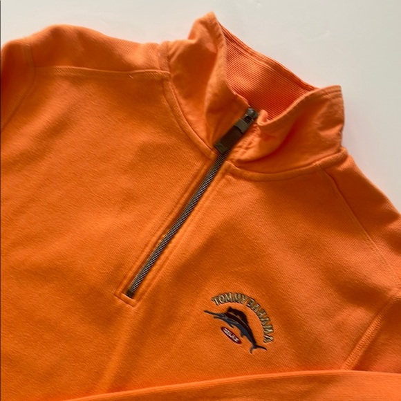 Tommy Bahama Other - Tommy Bahama Orange‎ Zip Up Sweater with Stand-Up Collar Size Large
